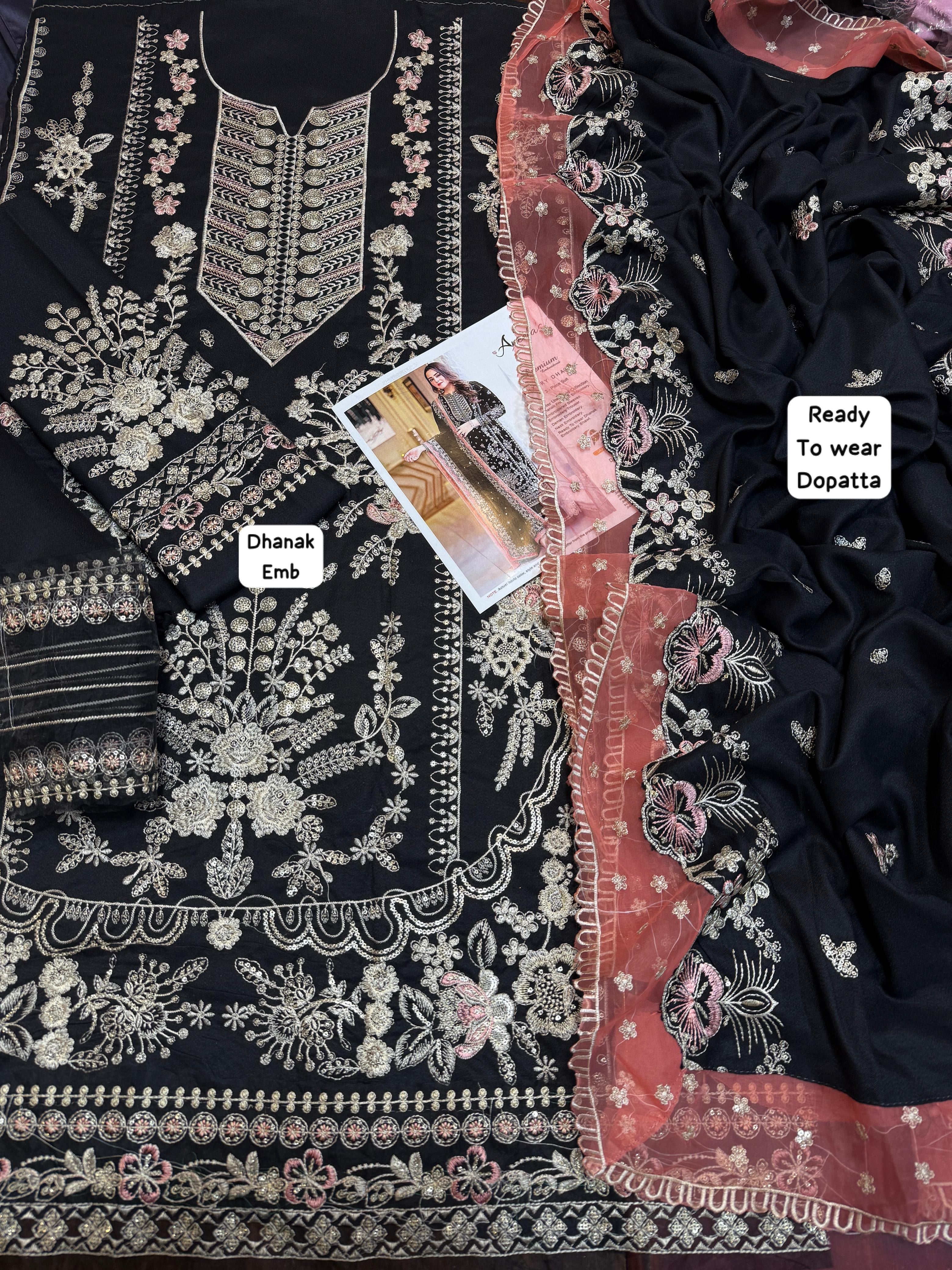 Aneela’s Hit  Dhanak with Emb Dhanak emb shawl*