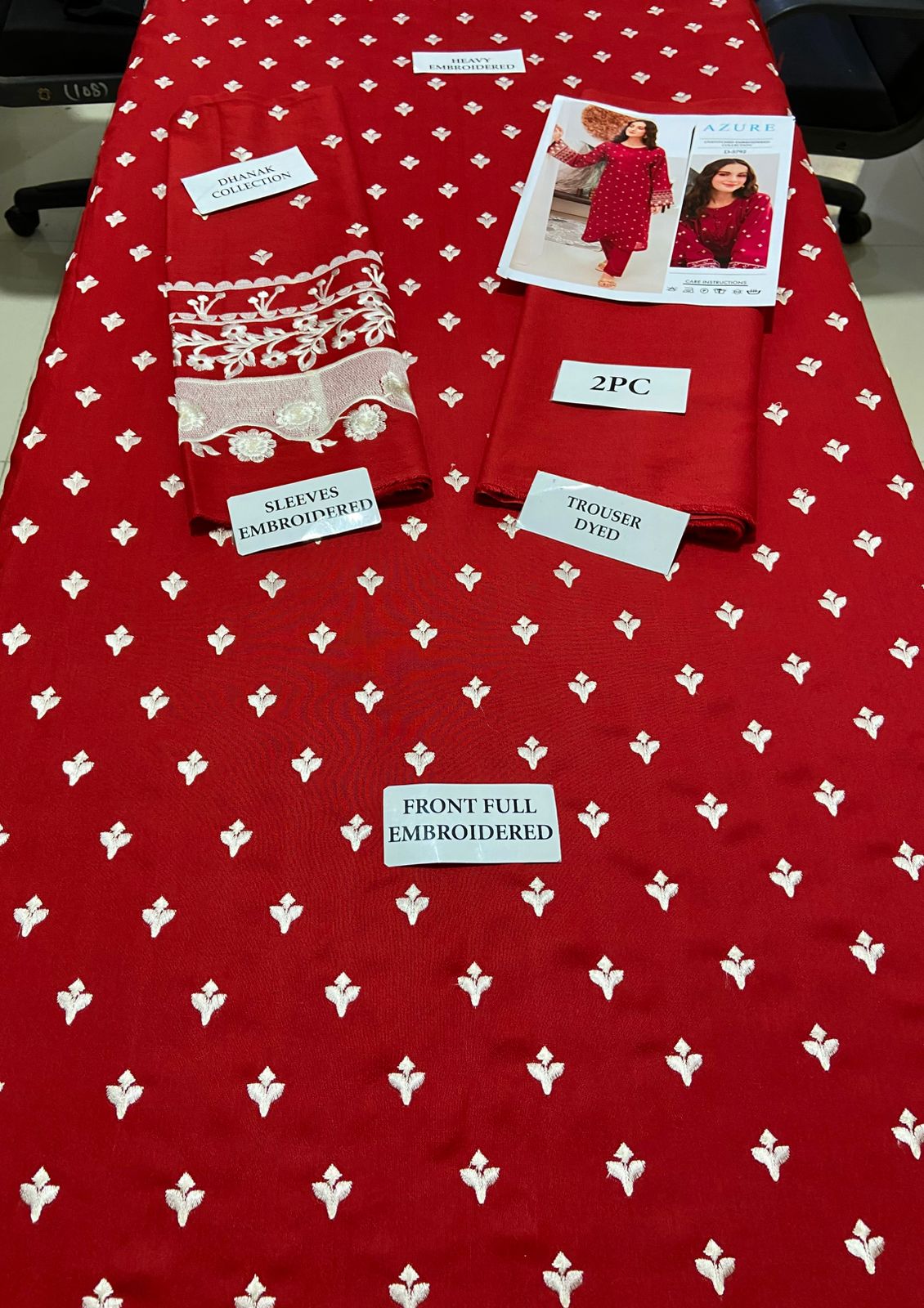 AZURE - 2 PIECE UNSTICED IN DHANAK