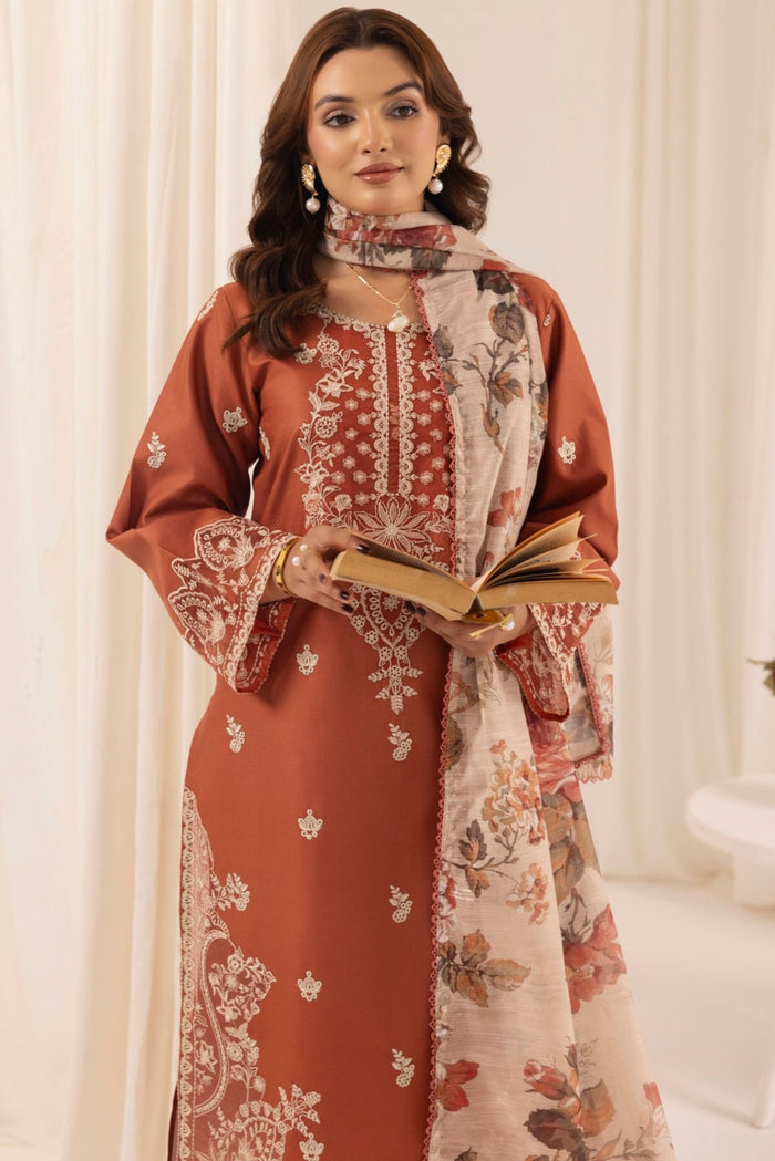 MOHAGNI– Heavy Embroidered 3-Piece Suit (UNStitched)