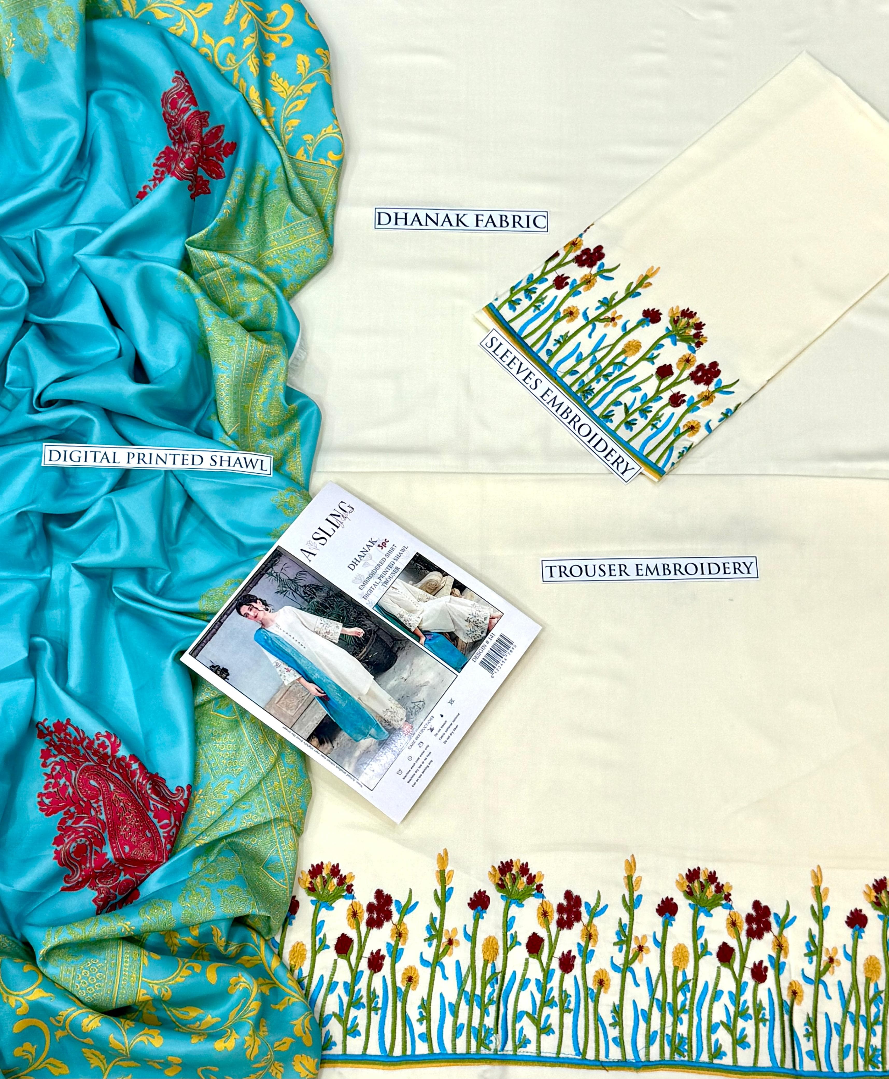 ASLINE– Luxury Embroidered 3-Piece in DHANAK