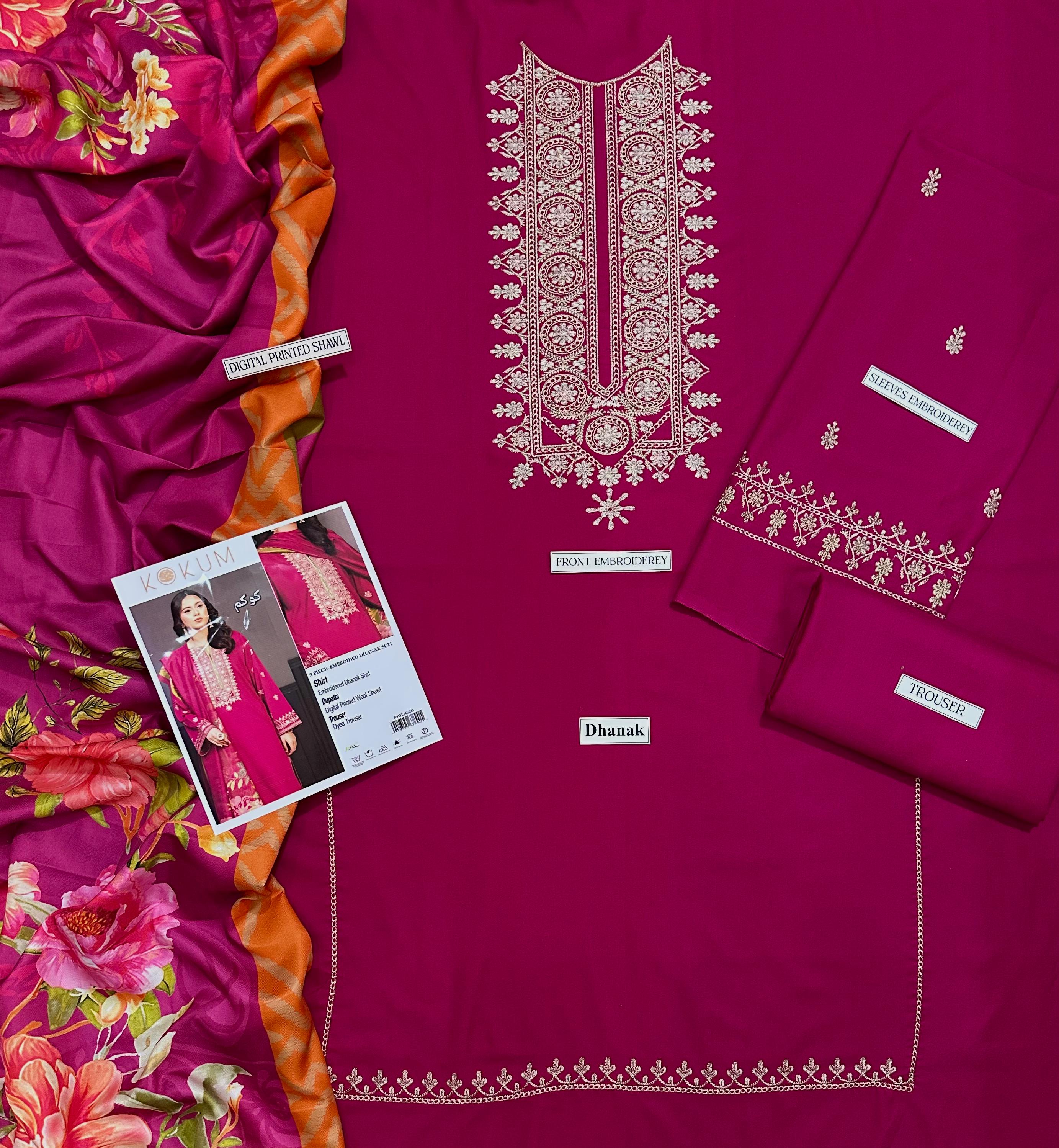 ASLINE– Luxury Embroidered 3-Piece in DHANAK