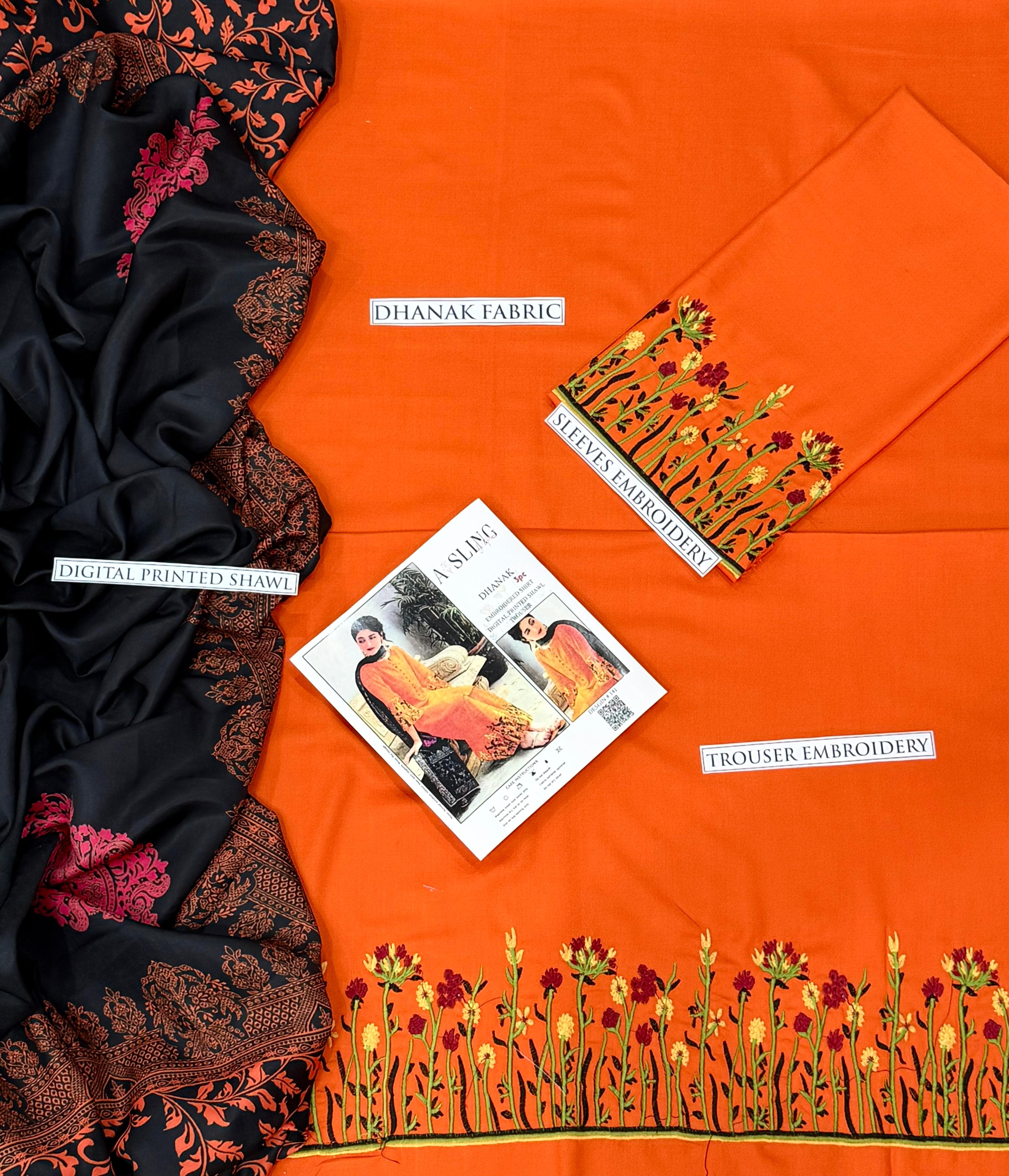 ASLINE– Luxury Embroidered 3-Piece in DHANAK