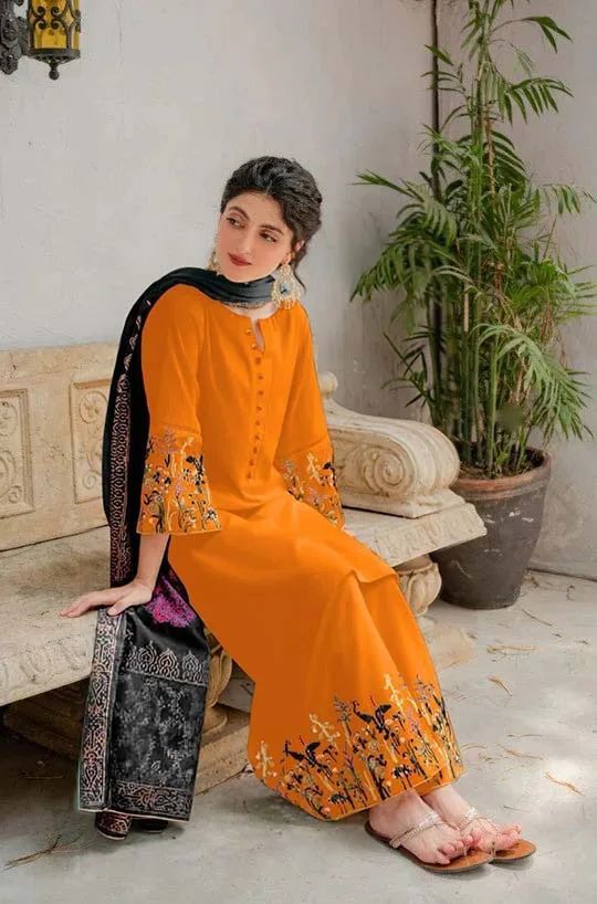 ASLINE– Luxury Embroidered 3-Piece in DHANAK